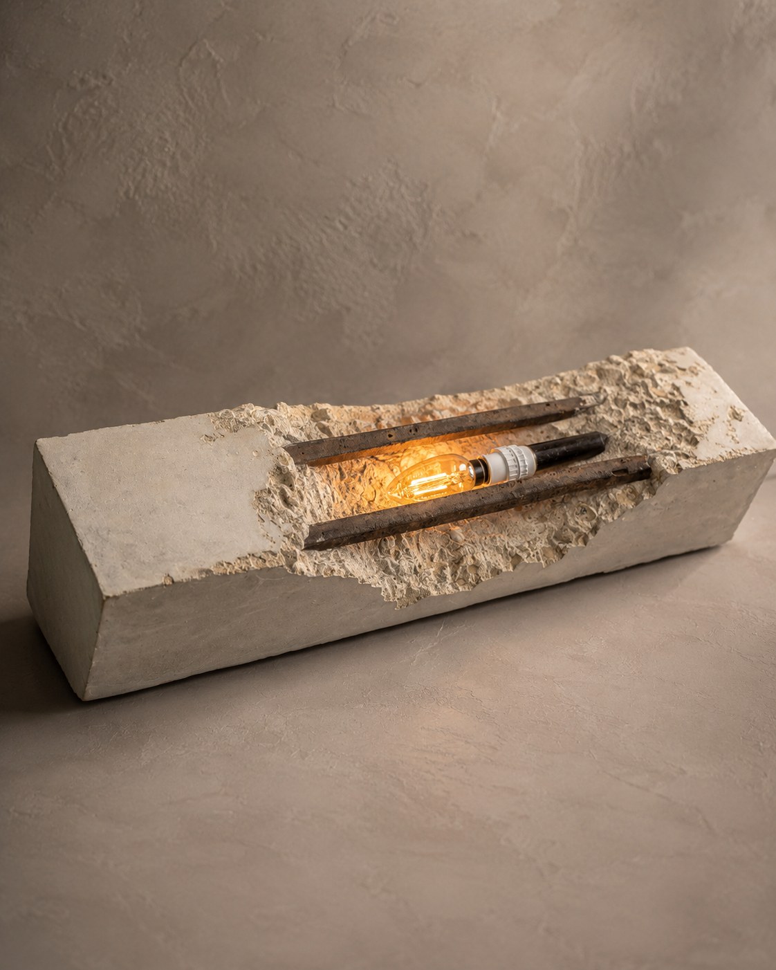 Concrete ideas concrete industrial light standing on a luxury console table